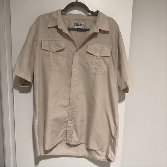 Men’s Haband Quality & Comfort Short Sleeve Button Down Size L - Picture 1 of 5